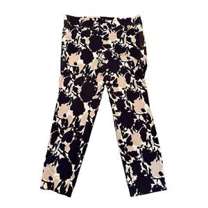 Rafaella Women's Floral Crop Pants Size 14 Multicolor Stretch Casual